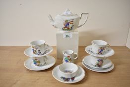A late 20th-century children's tea set, decorated with illustrations from the classic nursery