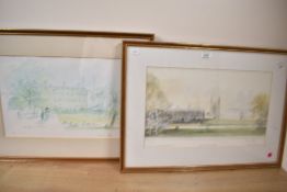 Two signed 20th-century Sir Hugh Casson prints, to include watercolours of King's College, 411/500,