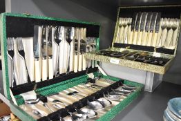 Two vintage canteens of cutlery including Sheffield Stainless and Chromium Plated.