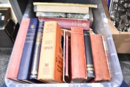 An assorted selection of books having titles such as Stanley Gibbons Simplified Stamp Catalogue-
