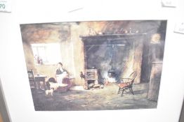 J.C Miller (British 20th Century) Pen and Ink 'Mill Farm Circa 1958', depicting a flock of sheep