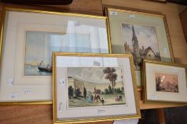 Charles Pettafor (British 1870-1900) watercolour 'On Lagoon, Venice', a river boat scene, signed