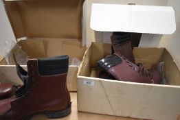 2 Pairs of unused brown calf length safety boots by Goliath safety footwear size 8