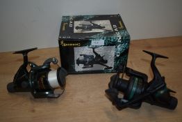 Two spinning reels by Browning an MX150 and a boxed Camcad 3600 reel with spare spool