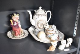 A miscellaneous selection of items to include four pieces of Copeland Spode 'Byron' pattern