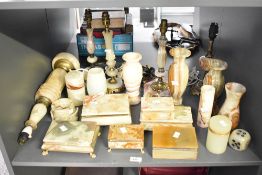 A large quantity of late 19th to 20th century Onyx, to include five ornately carved and decorated