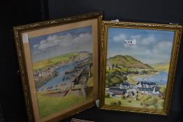 H Broadrick (20th Century) Watercolour 'Portpatrick' a vibrant depiction of the of Scottish costal