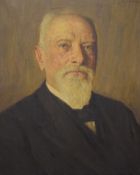 19th Century Oil on canvas, a portrait of a bearded older gentleman in period attire, signature