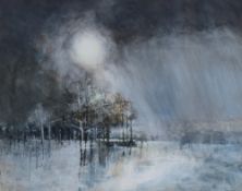 *Local Interest* L A Watson (Contemporary) Watercolour and Acrylic 'Winter Sun', a frozen