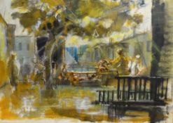 Robert Bindloss (British 20th Century) Watercolour/Graphite 'Sheltering From Heat - Kashmir' an