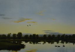 After Peter Scott (British 1909-1989) Lithograph 'Sunset from the Artists Window', depicting