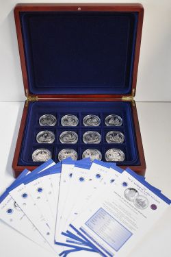 The Vice Admiral Lord Nelson Sterling Silver Proof Crown Coin Collection, Issued The Isle Of Man,