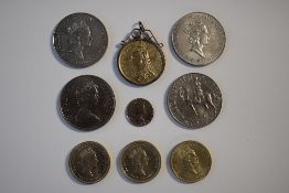 A Collection Of Nineteenth and Twentieth Century Coins Comprising A Queen Victoria 1887 Coloured