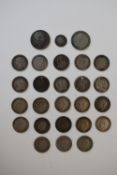 A George III 1820 Silver Sixpence, A George V 1932 Silver Sixpence, Silver Threepences 1878, 1883(