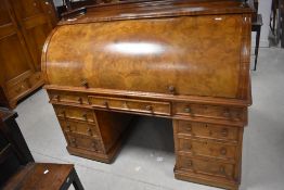 A fine Victorian figured walnut cylinder bureau by James Winter & Sons, 101 Wardour Street, Soho,