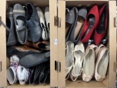 A quantity of ladies low-heeled shoes, formal and casual styles, to include Reiker, K-Shoes, Next,