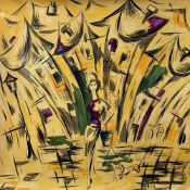 A French vintage original hand painted surface pattern design for fashion or interiors, by