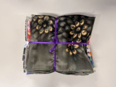 Four lengths of vintage Chinese silk, each with a different floral pattern, colours to include