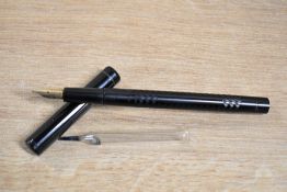 A boxed Mabie Todd & Co Blackbird eye dropper fill fountain pen in chaised Black Hard Rubber with