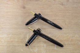 Two Fountain pens. A Liberty Original aero fill with single cap band having Liberty Iridium Extra