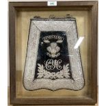 Pembroke Yeomanry (Cavalry) Full Dress Officer's Sabretache, 29cm x 34cm, black cloth or felt