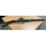 Spanish Miquelet Flintlock Folding-Stock Carbine, ornately inlaid and custom-made in the Italian