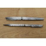 A Waterman CF Moire fountain pen and pencil