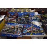 A collection of modern LEGO building sets manufactured by LEGO System A/S, Billlund, Denmark. The L
