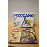 A pair of vintage Meccano construction sets manufactured by Meccano Ltd, Binns Road, Liverpool,