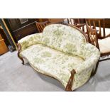 A 19th Century mahogany settee having knurl frame, width approx. 188cm