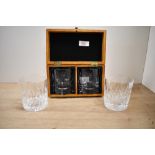 A contemporary boxed crystal cut tumblers; sold with a pair of Stuart Crystal tumblers, Stuart