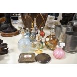 A quantity of late 19th to 20th-century art glass perfume/scent bottles, to feature a Victorian