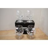 Four vintage John Rocha for Waterford crystal 'Signature Brandy' tumblers, featuring large rounded
