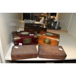 A selection of late Victorian and vintage jewellery boxes, to include a Victorian coromandel wood
