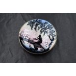 A fine Norwegian 925 grade white metal and enamel pin dish by Marius Hammer, Bergen, of slightly