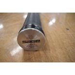 A Sage 3pc 12ft 4in 7.5 ounce #8 line spey rod model number 8124 graphite IV with original soft