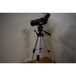 A Hilkinson Mini spotting scope with built in level and a Hawke sports tripod very lightweight which