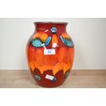 A late 20th-century Poole Pottery 'Volcano' vase, featuring colourful reactive glazes of
