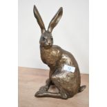 A contemporary Paul Jenkins cold cast bronze resin 'Howard Hare' sculpture, marked, 30cm in