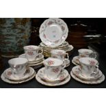 A selection of late 20th-century Royal Albert 'Tranquility' bone china tableware, featuring a