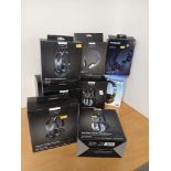 A job lot of nice sets of boxed headphones - old / new shop stock with good resale potential
