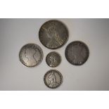 A Queen Victoria Double Florin 1889 Jubilee Head. A Gothic Head Florin (Worn And Holed), 1887