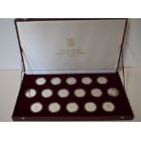 A 1981 Royal Mint Collection Of 16 Silver Proof Crowns Commemorating The Royal Wedding Of Prince