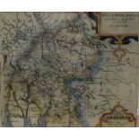 After Christopher Saxton (British 1540-1610) hand colourised map depicting the historic county of