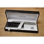 A boxed Parker Sonnet Flighter GT converter fill fountain pen having Parker nib