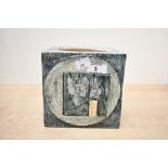 A large late 20th-century Troika Pottery (1963-1983) cube vase after Louise Jinks (working with