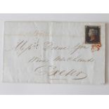 GB 1840 (SEPTEMBER) 1D BLACK 4 MARGINS ON COVER SENT LONDON TO EXETER Fine cover from September 1840