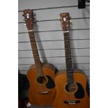 Two acoustic guitars, being Hohner (western series) HW-340 and Grant W100