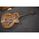 A vintage Hofner Committee archtop electric guitar, interior label worn, possibly E2 model, having