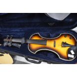 A Fender electric violin, in fitted case (no bow), serial number KD00060105